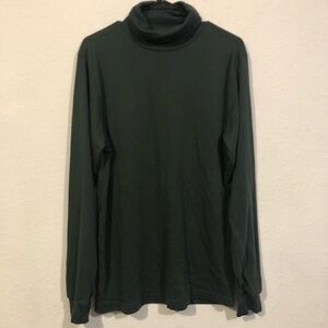 Lands' End Dark Green Long Sleeve Turtle Neck Sweater